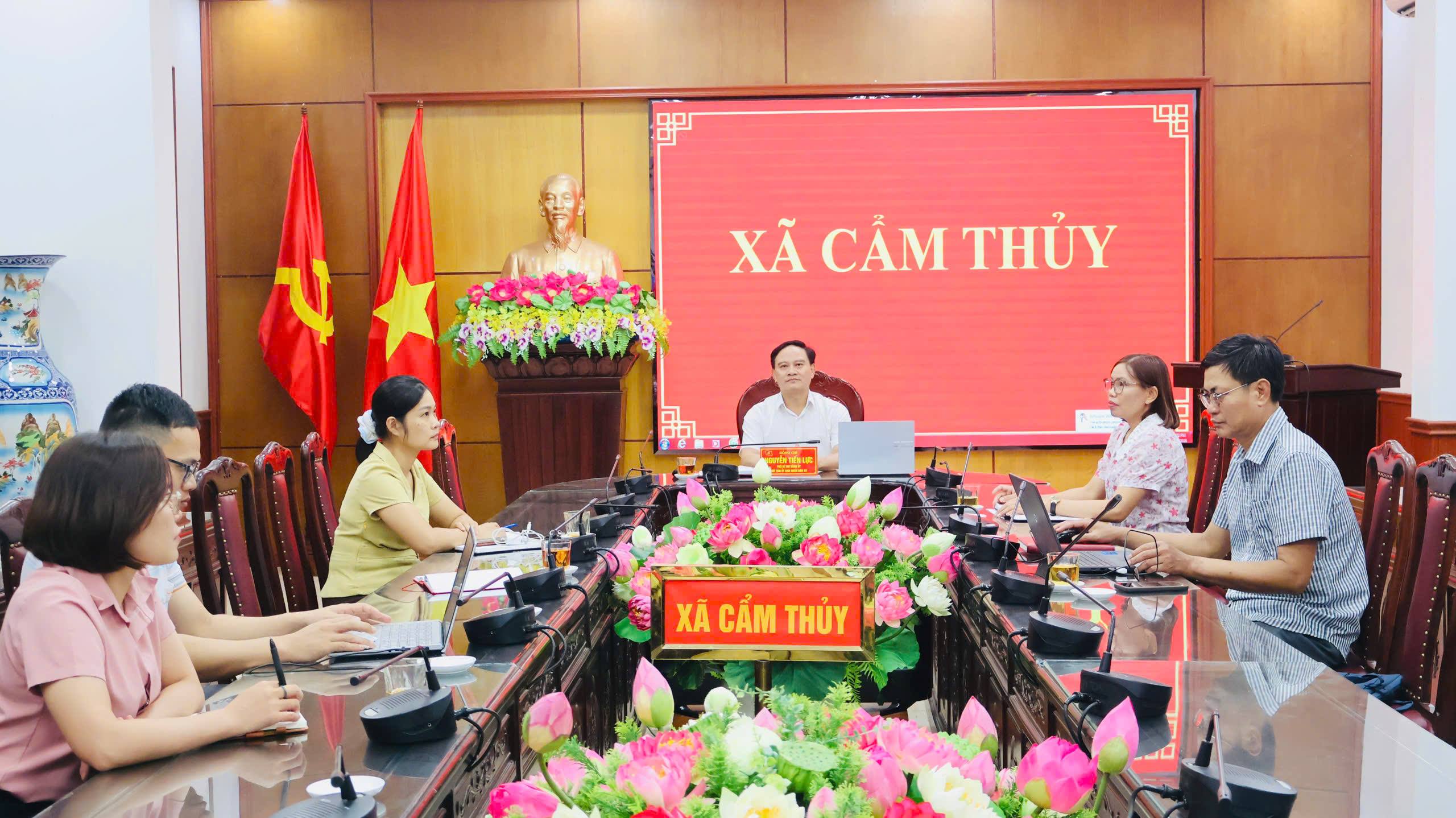 UBND xã Cẩm Thuỷ tham dự hội nghị trực tuyến tập huấn sử dụng phần mềm theo dõi thực hiện các Nghị quyết của Bộ Chính trị