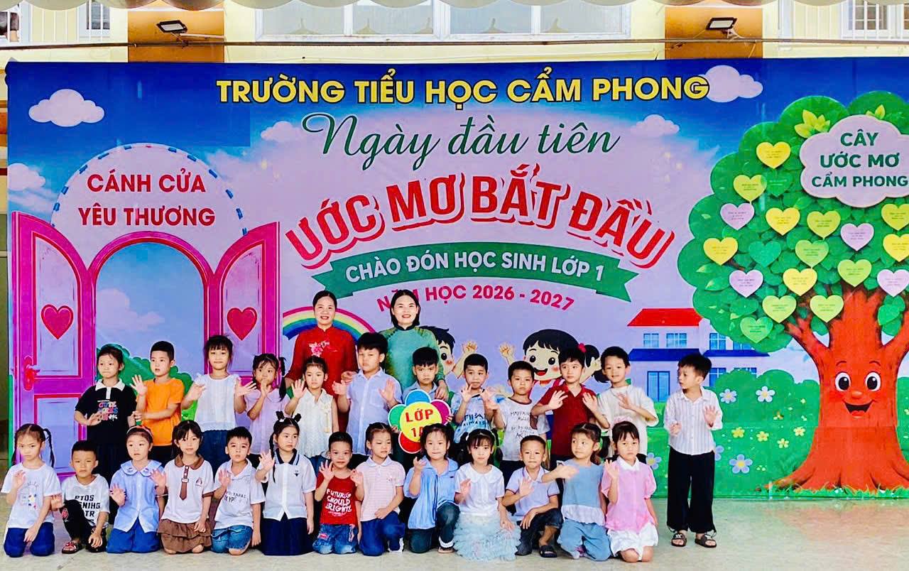 Trường Tiểu học Cẩm Phong chào đón học sinh lớp 1 năm học 2026-2027