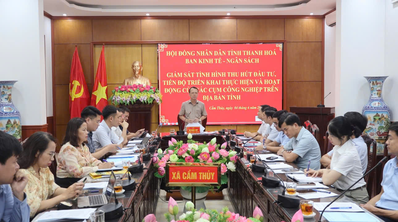 Đoàn giám sát Ban Kinh tế - Ngân sách HĐND tỉnh làm việc  với các xã Cẩm Thủy, Cẩm Vân về tình hình thu hút đầu tư, tiến độ triển khai thực hiện và hoạt động của Cụm công nghiệp trên địa bàn