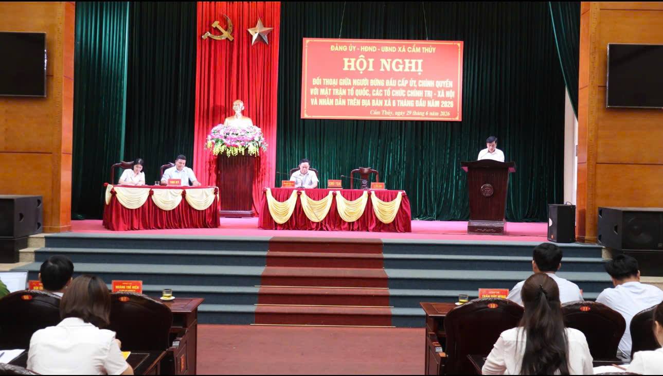 Xã Cẩm Thủy tổ chức Hội nghị đối thoại giữa người đứng đầu cấp ủy, chính quyền với MTTQ, các đoàn thể và Nhân dân