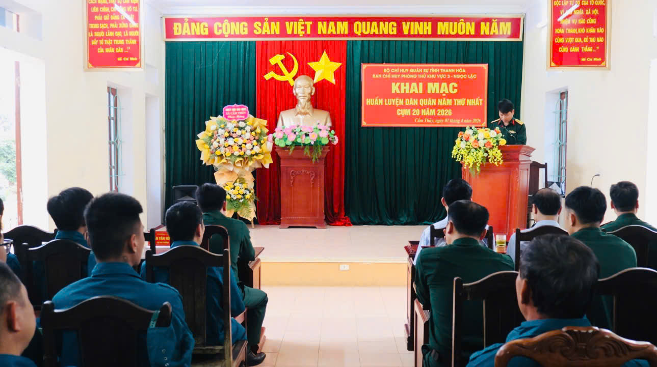 Khai mạc huấn luyện dân quân năm thứ nhất cụm 20 năm 2026