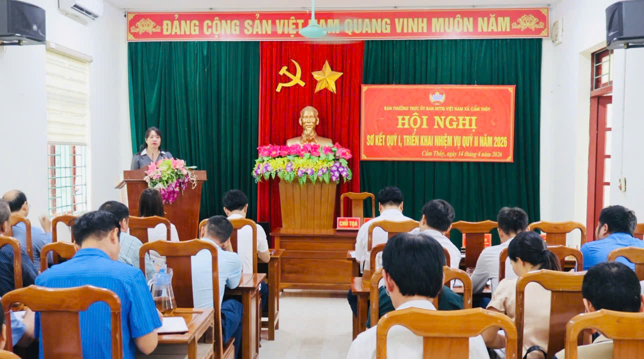 Ủy ban MTTQ Việt Nam xã Cẩm Thủy sơ kết công tác quý I,  triển khai nhiệm vụ quý II năm 2026