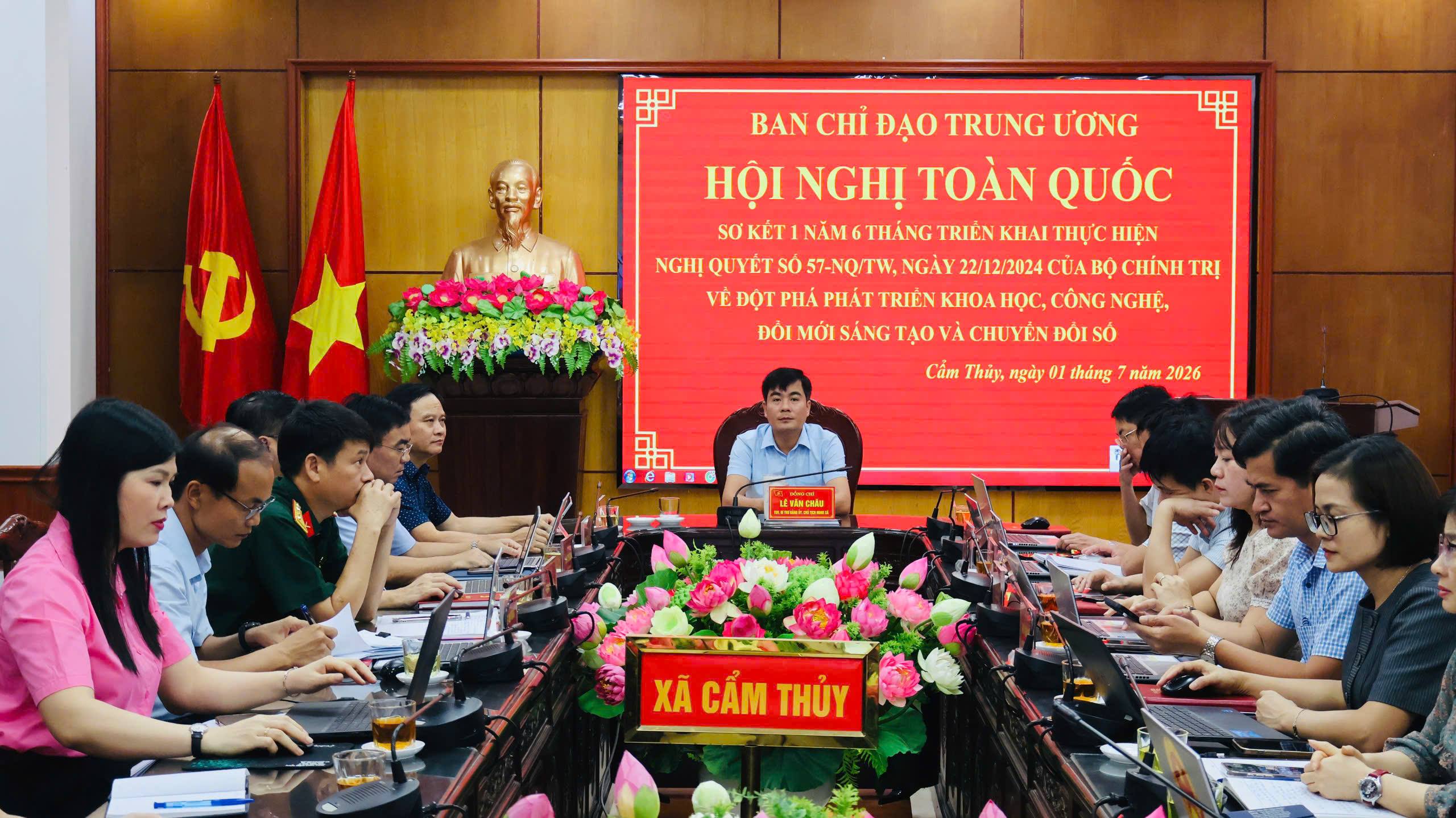 Xã Cẩm Thủy tham dự Hội nghị toàn quốc sơ kết 1 năm,  6 tháng thực hiện Nghị quyết số 57-NQ/TW của Bộ Chính trị