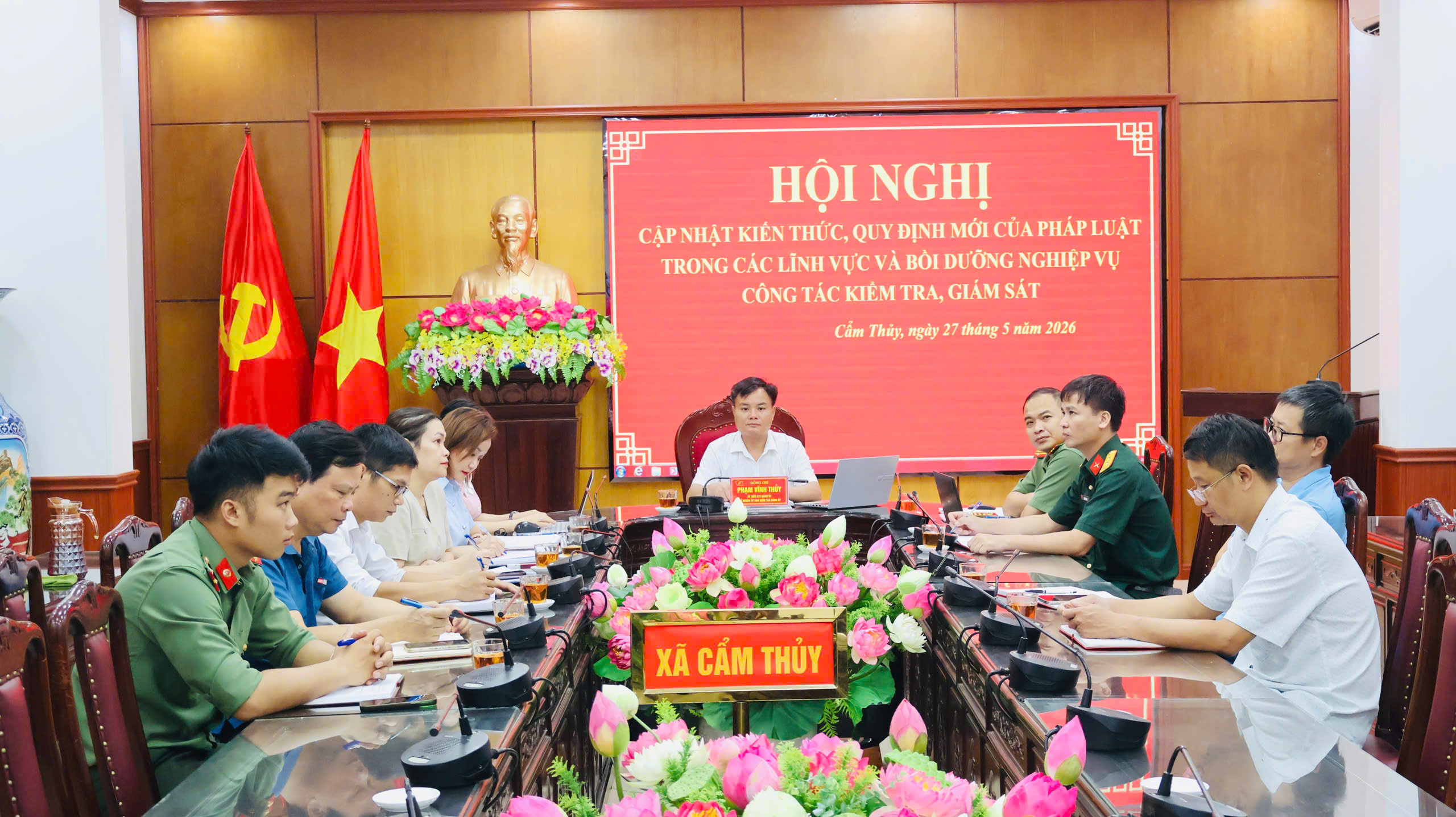 Xã Cẩm Thủy tham dự hội nghị trực tuyến cập nhật, bồi dưỡng kiến thức nghiệp vụ công tác kiểm tra, giám sát năm 2026
