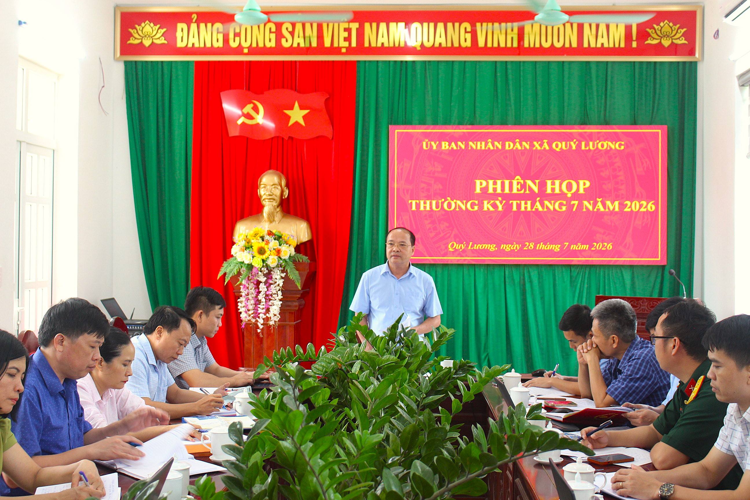 UBND XÃ QUÝ LƯƠNG TỔ CHỨC PHIÊN HỌP THƯỜNG KỲ THÁNG 7 NĂM 2026