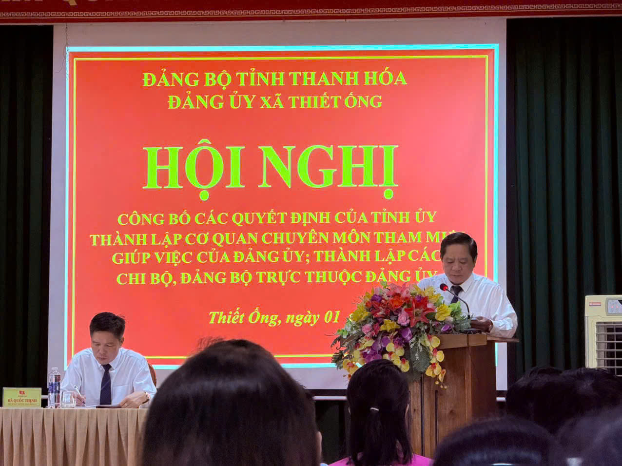  Hội nghị công bố Quyết định của Tỉnh ủy Tại xã Thiết Ống