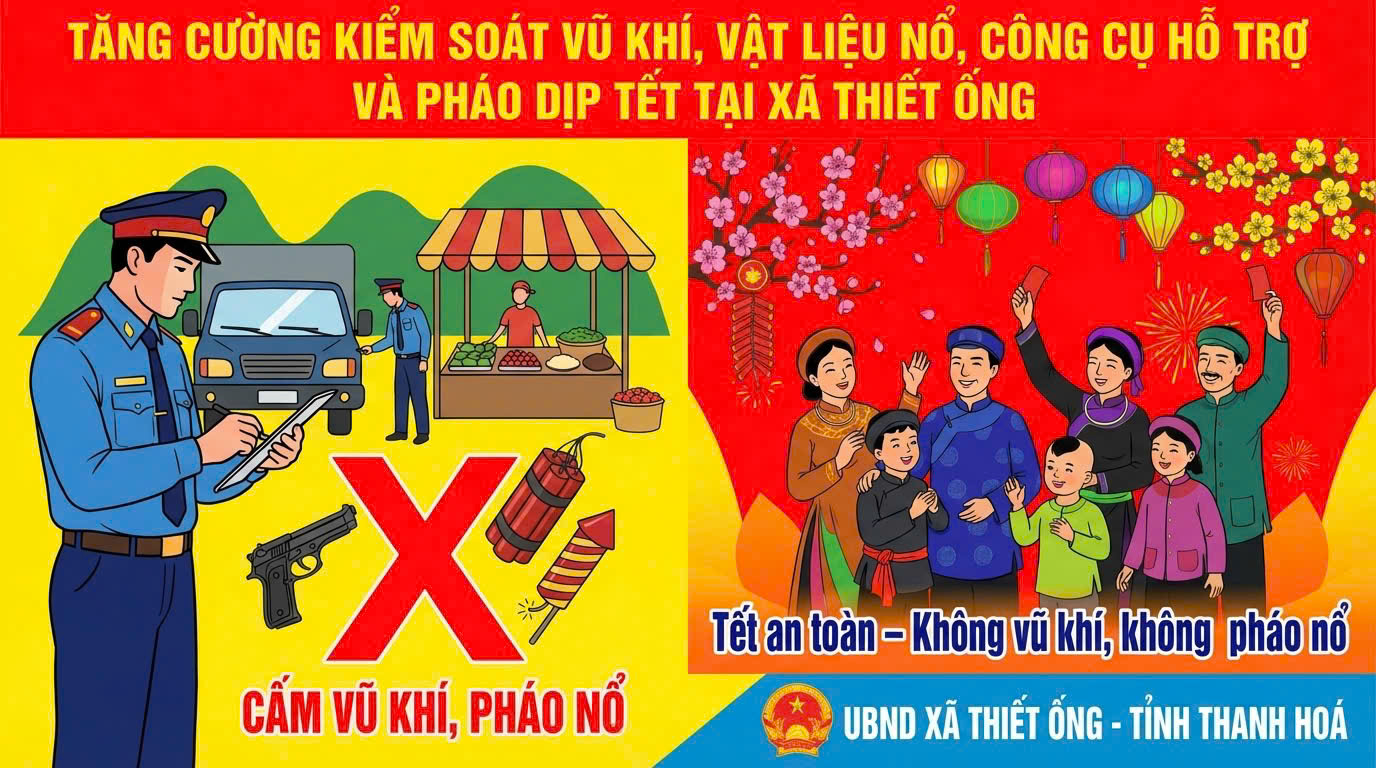 Tăng cương kiểm soát vũ khí, vật liệu nổ, công cụ hỗ trợ và pháo dịp Tết trên địa bàn xã Thiết Ống
