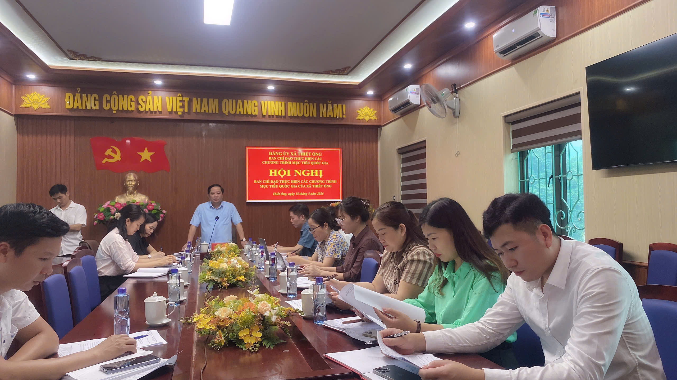 Ban chỉ đạo các CT MTQG xã Thiết Ống tổ chức Hội nghị đáng giá kết quả thực hiện và triển khai nhiệm vụ trong tâm quý II năm 2026