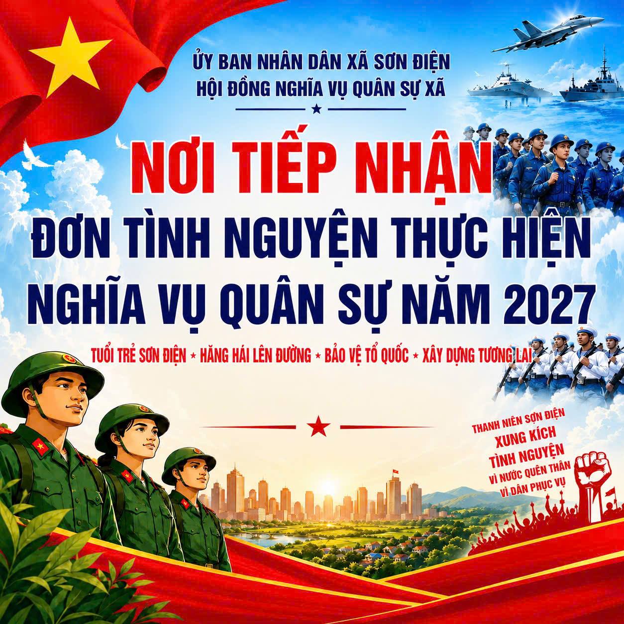Thông báo: Về việc tiếp nhận đơn tình nguyện thực hiện nghĩa vụ quân sự năm 2027