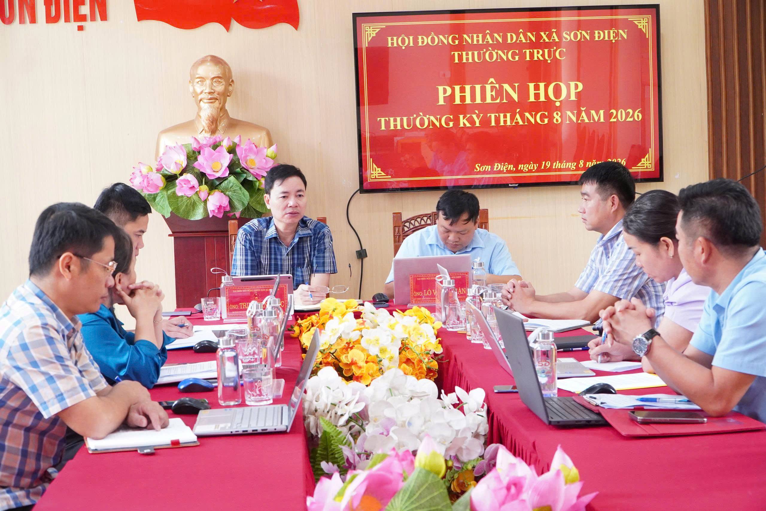 THƯỜNG TRỰC HĐND XÃ SƠN ĐIỆN TỔ CHỨC PHIÊN HỌP THƯỜNG KỲ THÁNG 8 NĂM 2026