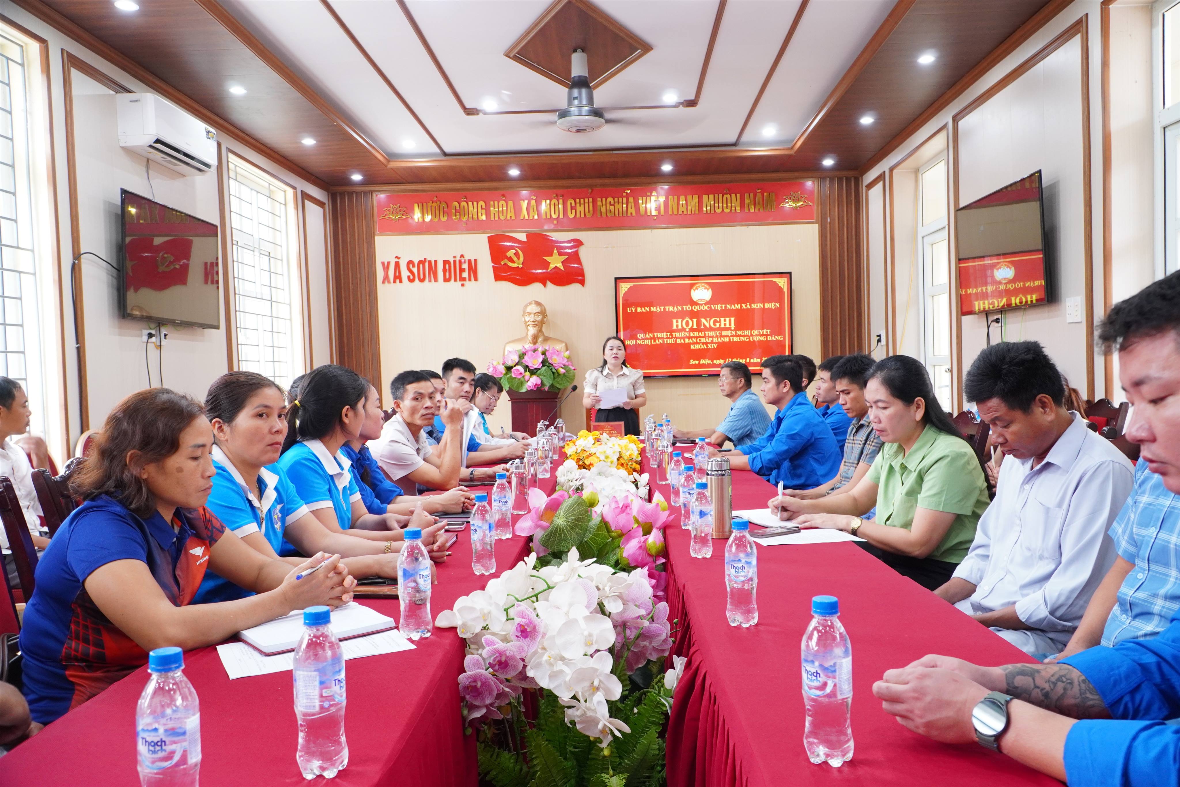 Ủy Ban MTTQ Việt Nam xã Sơn Điện tổ chức hội nghị quán triệt, triển khai thực hiện Nghị quyết hội nghị lần thứ ba Ban chấp hành Trung ương Đảng khóa XIV