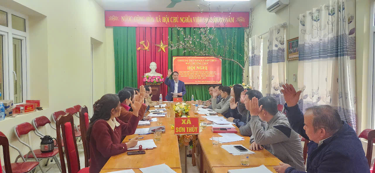 Hội nghị hiệp thương lần thứ ba lập danh sách chính thức người ứng cử đại biểu HĐND xã Sơn Thủy, nhiệm kỳ 2026 – 2031