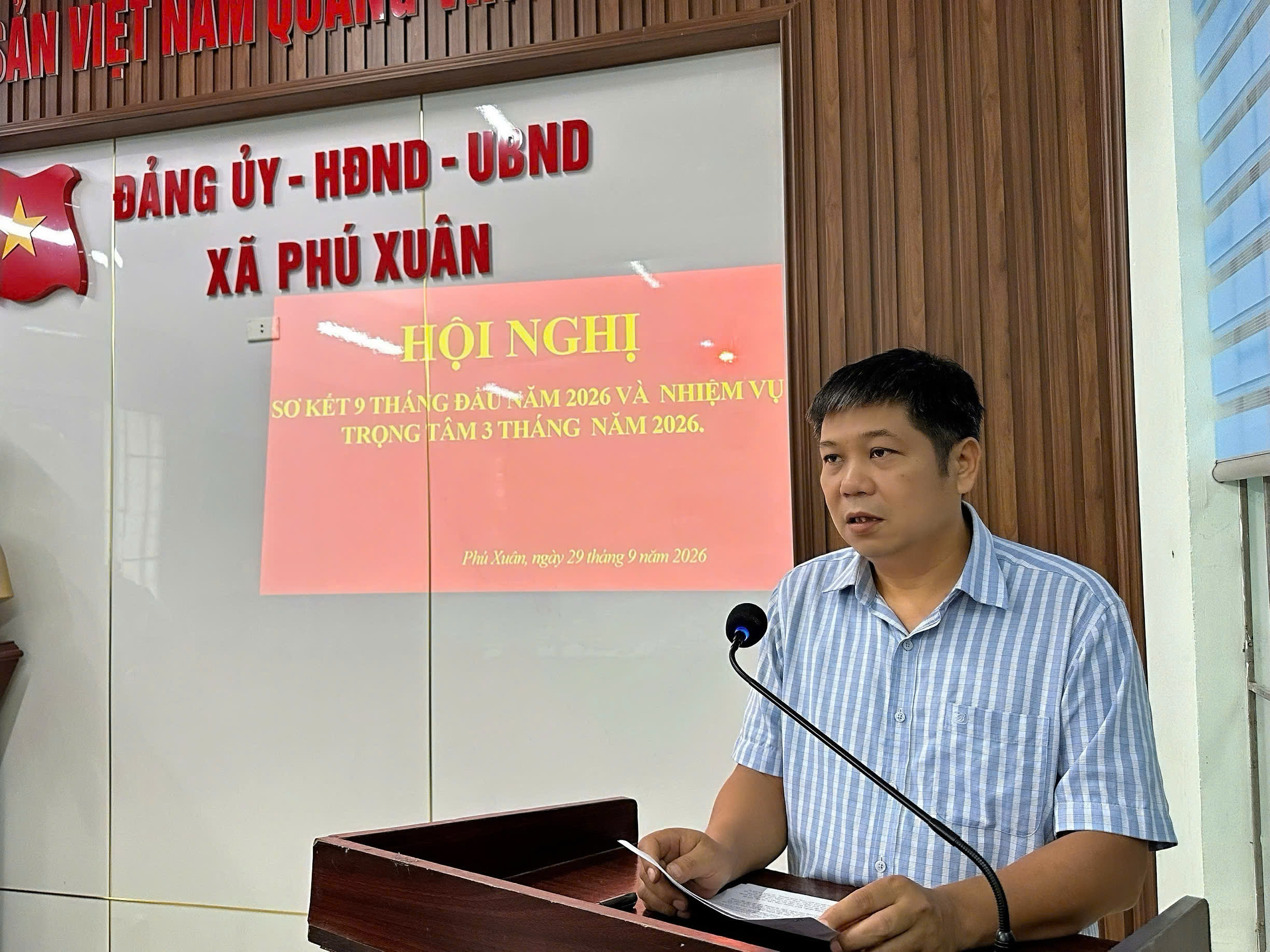 PHÚ XUÂN SƠ KẾT TÌNH HÌNH KINH TẾ - XÃ HỘI 9 THÁNG, TRIỂN KHAI NHIỆM VỤ 3 THÁNG CUỐI NĂM 2026