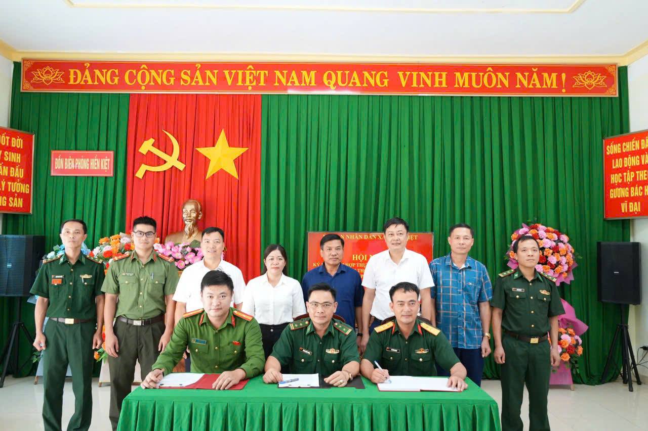 HỘI NGHỊ KÝ KẾT QUY CHẾ PHỐI HỢP GIỮA CÔNG AN XÃ, BAN CHỈ HUY QUÂN SỰ XÃ VÀ ĐỒN BIÊN PHÒNG HIỀN KIỆT