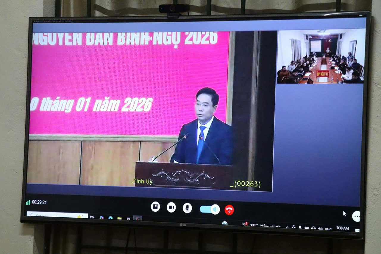 XÃ HIỀN KIỆT THAM DỰ HỘI NGHỊ TRỰC TUYẾN TOÀN TỈNH TRIỂN KHAI NHIỆM VỤ TRỌNG TÂM TRƯỚC, TRONG VÀ SAU TẾT NGUYÊN ĐÁN BÍNH NGỌ 2026