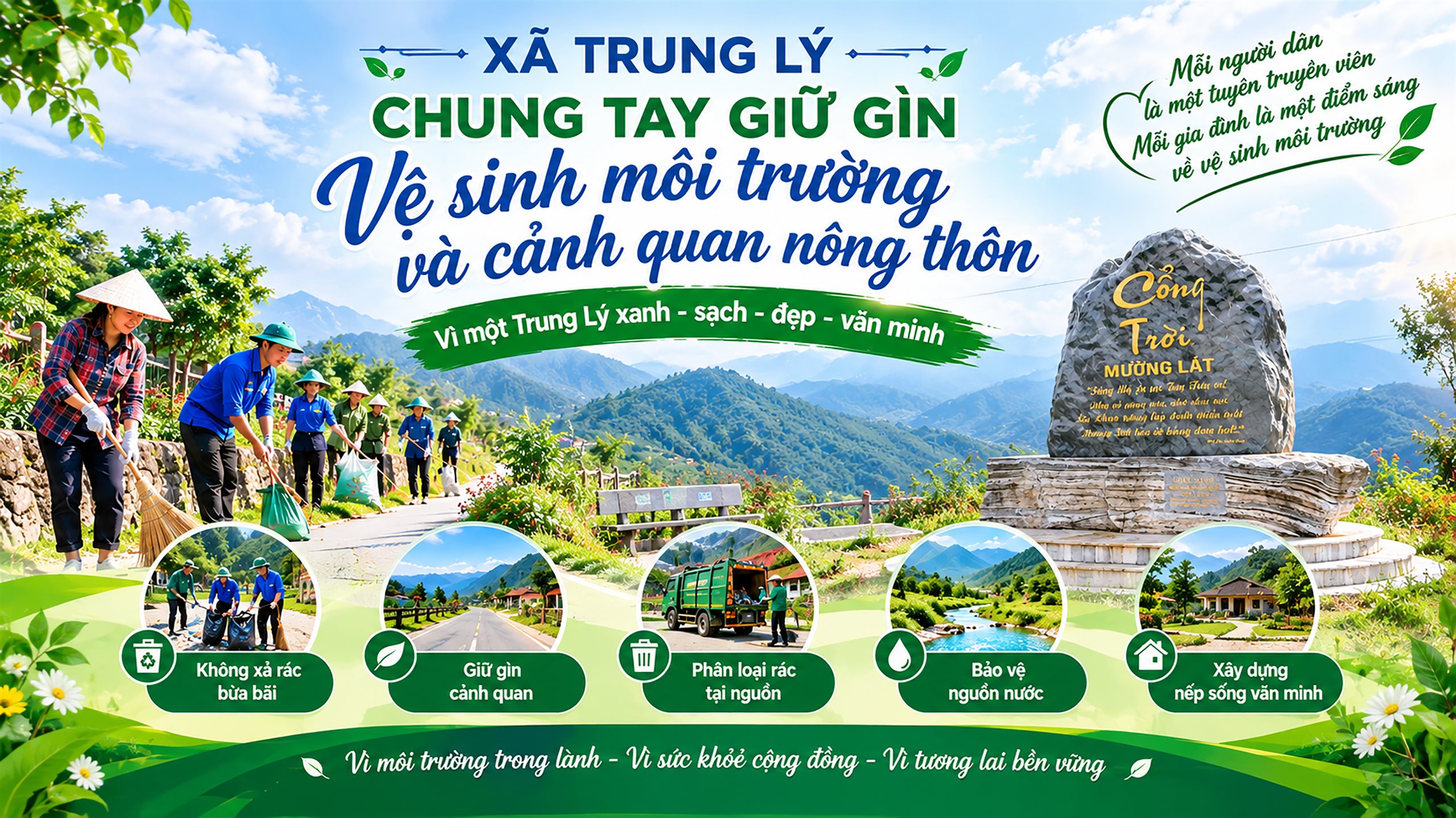 Trung Lý tăng cường quản lý, giữ gìn vệ sinh môi trường và cảnh quan nông thôn