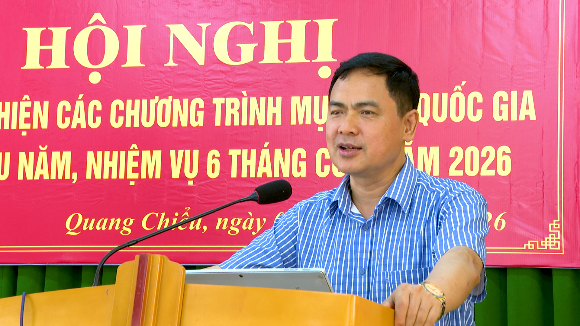 Xã Quang Chiểu tổ chức Hội nghị đánh giá kết quả thực hiện các Chương trình mục tiêu quốc gia 6 tháng đầu năm 2026, triển khai nhiệm vụ 6 tháng cuối năm 2026