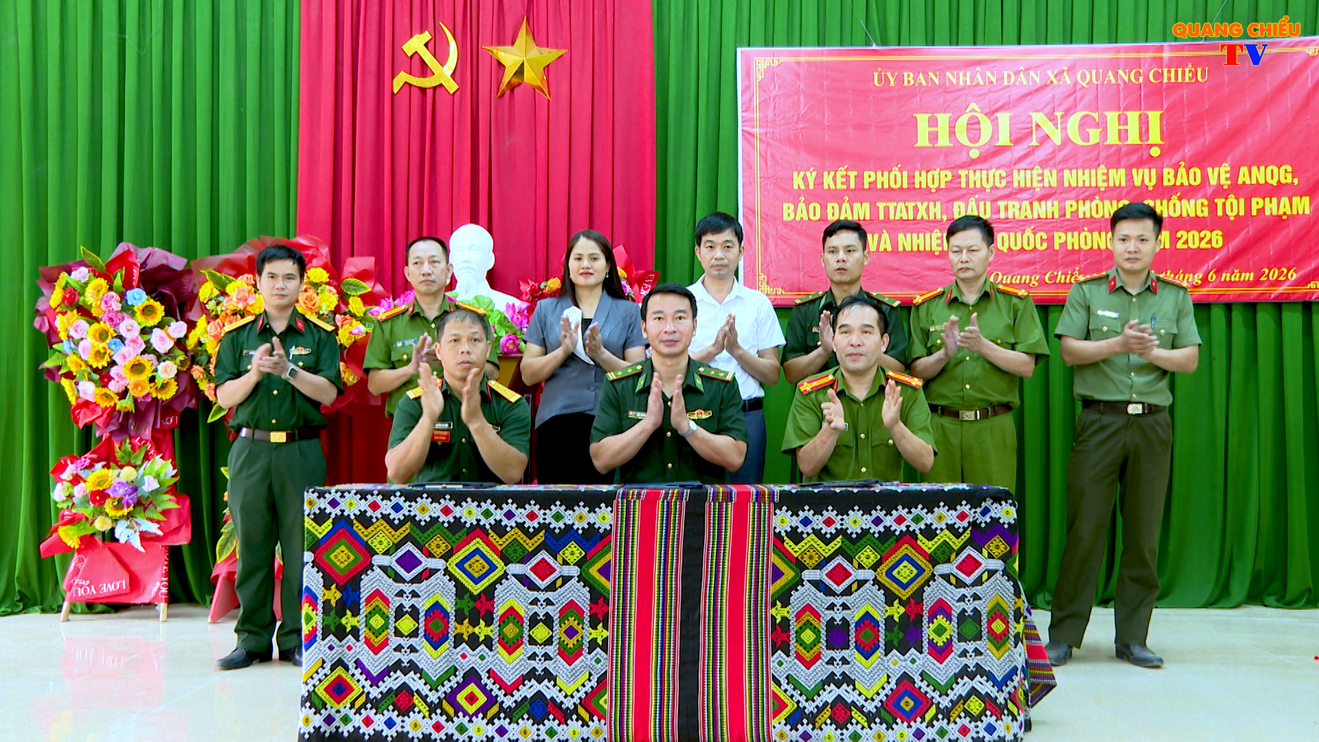Xã Quang Chiểu ký kết quy chế phối hợp giữa các lực lượng trong bảo đảm an ninh, quốc phòng