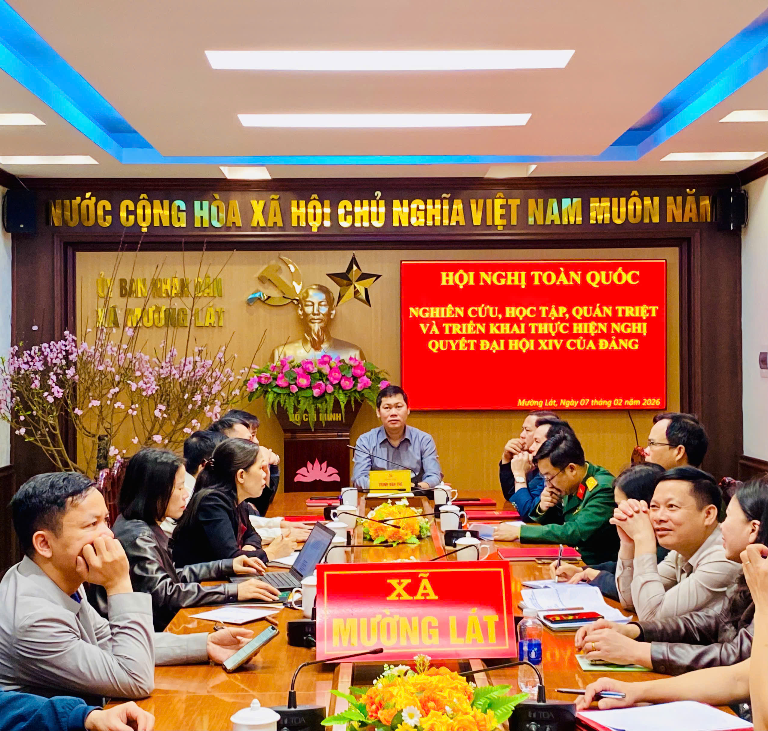 Xã Mường Lát tham dự Hội nghị toàn quốc nghiên cứu, học tập, quán triệt và triển khai thực hiện Nghị quyết Đại hội XIV của Đảng
