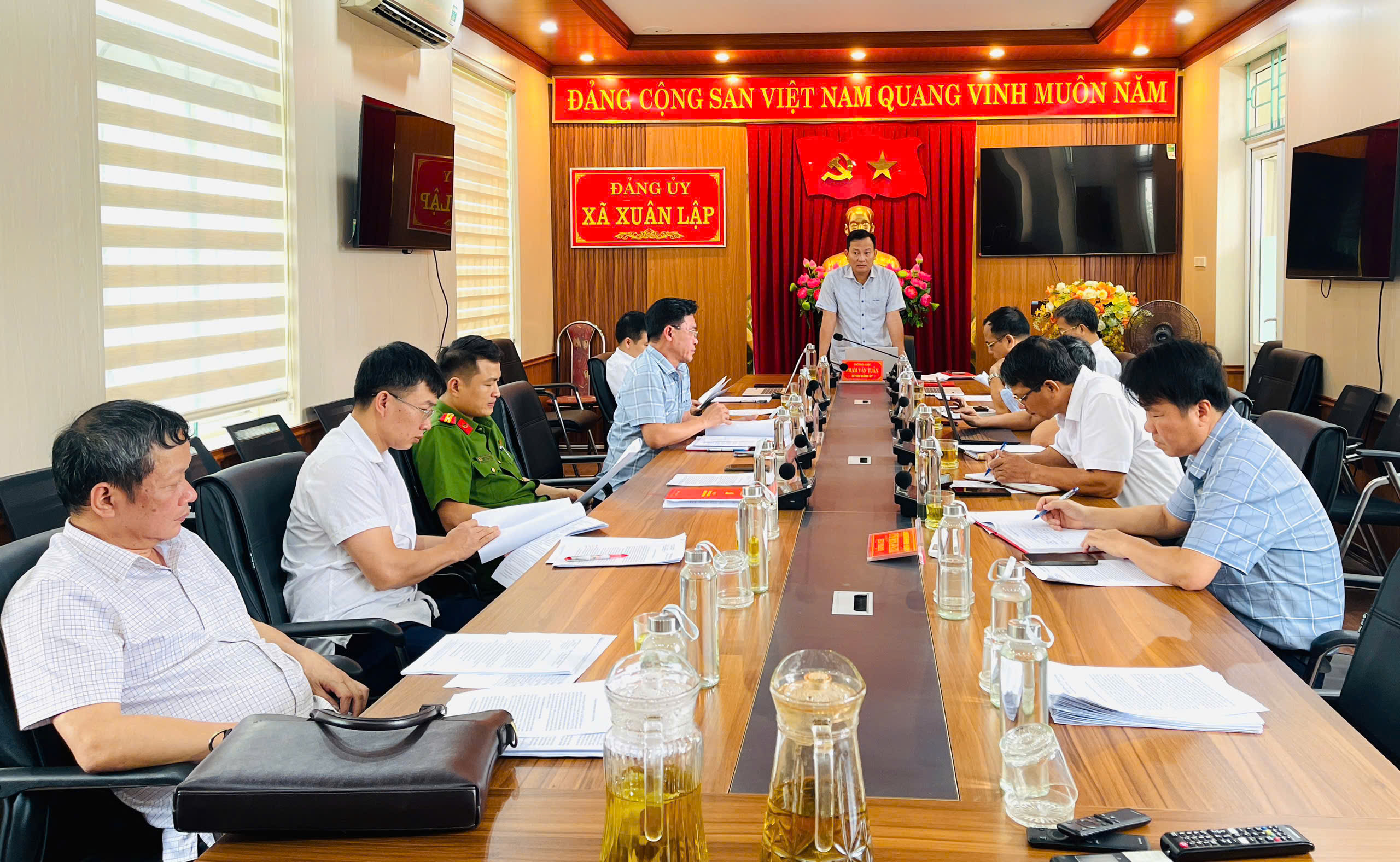 Hội nghị Ban Thường vụ Đảng ủy xã Xuân Lập cho ý kiến đối với Đề án sắp xếp thôn trên địa bàn xã