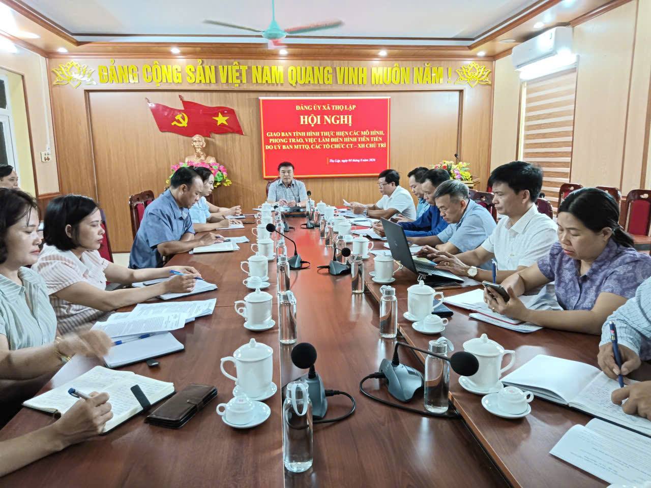 Thường trực Đảng ủy xã Thọ Lập: Hội nghị giao ban với Thường trực Ủy ban MTTQ cho ý kiến một số nội dung