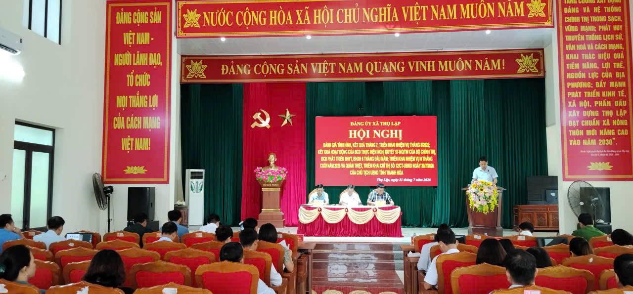 Đảng ủy xã Thọ Lập: Hội nghị giao ban 1 số nội dung