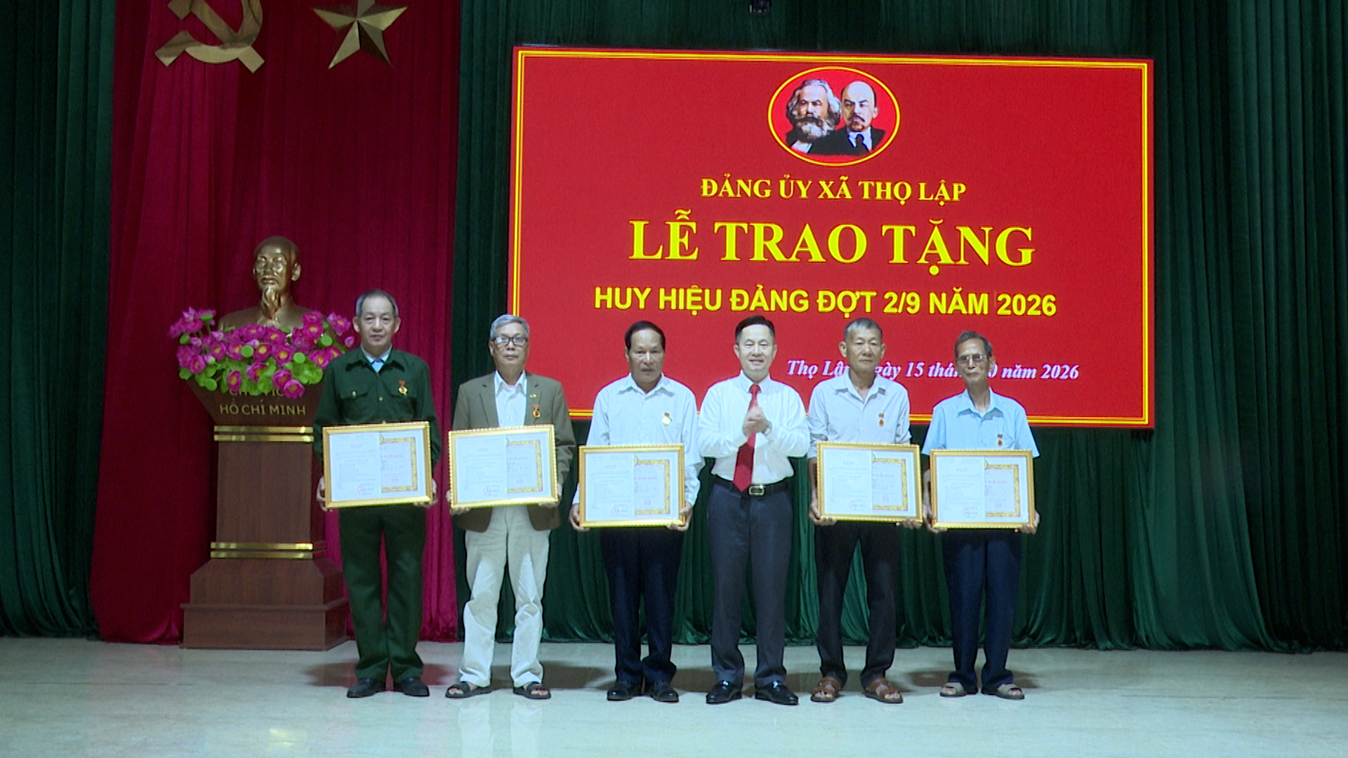 Đảng ủy xã Thọ Lập:  Lễ trao tặng huy hiệu Đảng đợt 2/9/2026