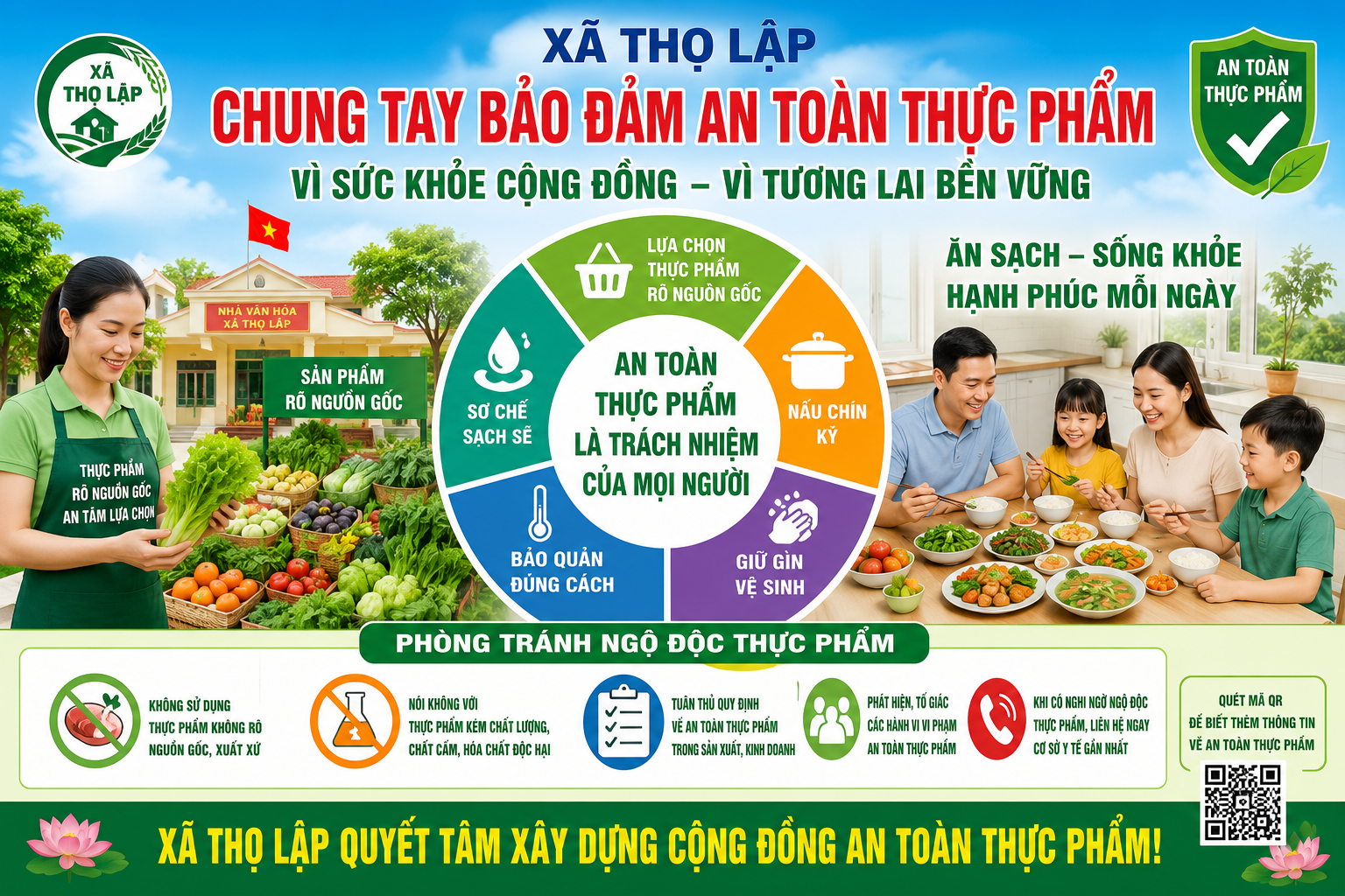 XÃ THỌ LẬP ĐẨY MẠNH CÔNG TÁC TUYÊN TRUYỀN, NÂNG CAO NHẬN THỨC VỀ ĐẢM BẢO AN TOÀN THỰC PHẨM