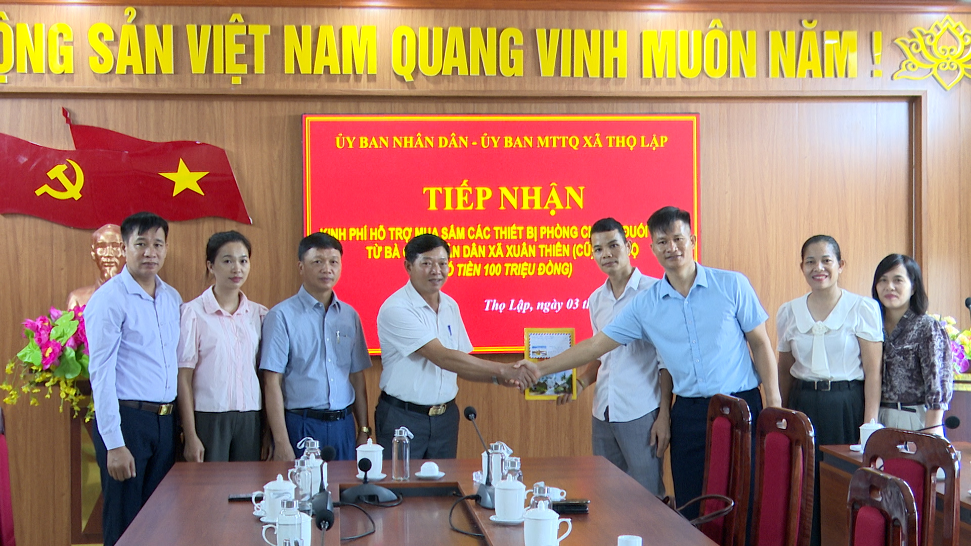 Xã Thọ Lập: Tiếp nhận kinh phí mua sắm các thiết bị phòng chống đuối nước từ bà con Nhân dân xã Xuân Thiên(cũ) ủng hộ