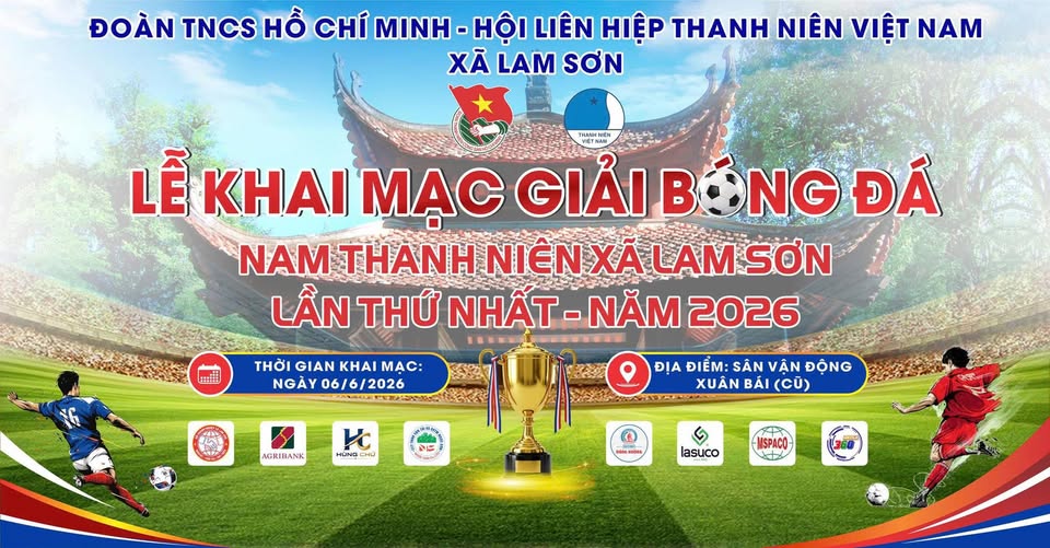 Sẵn sàng cho Lễ khai mạc Giải bóng đá Nam thanh niên xã Lam Sơn lần thứ I năm 2026