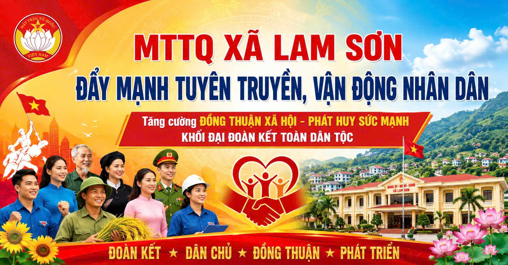 MTTQ xã Lam Sơn đẩy mạnh tuyên truyền, vận động Nhân dân, tăng cường đồng thuận xã hội, phát huy sức mạnh khối đại đoàn kết toàn dân tộc