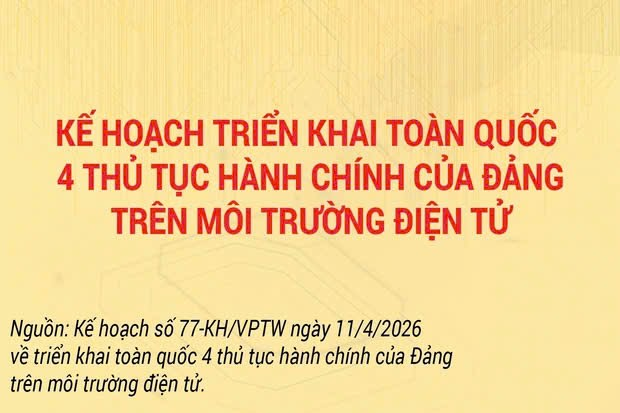 Triển khai toàn quốc 4 thủ tục hành chính của Đảng trên môi trường điện tử