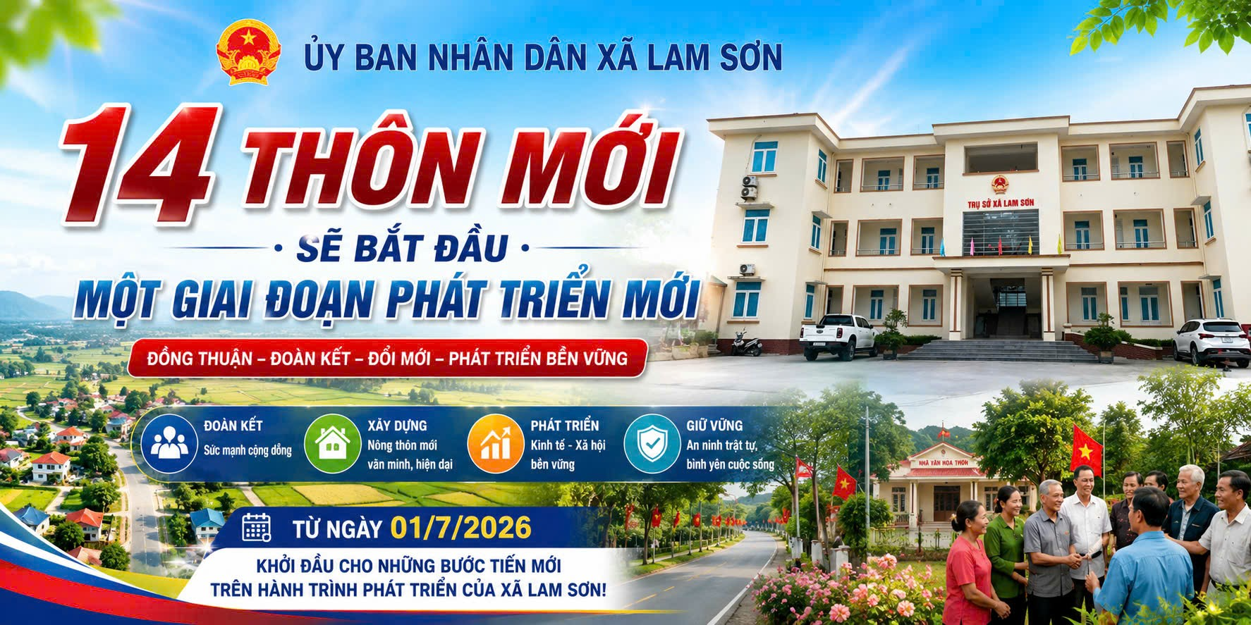 Từ 01/7/2026: 14 thôn mới, một kỳ vọng mới