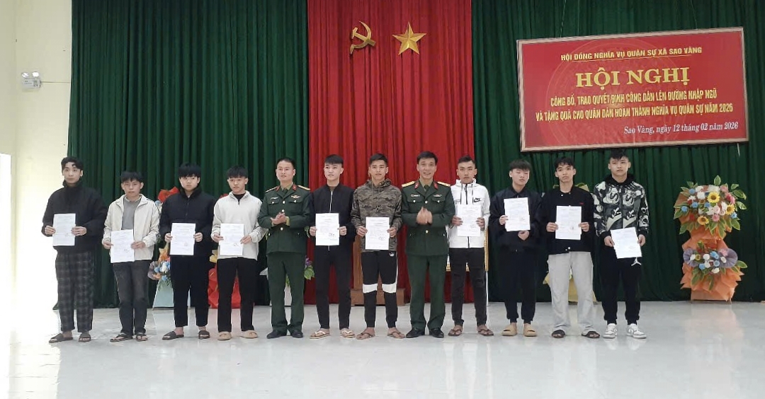 Thanh niên xã Sao Vàng hăng hái, sẵn sàng nhập ngũ làm nhiệm vụ bảo vệ Tổ quốc