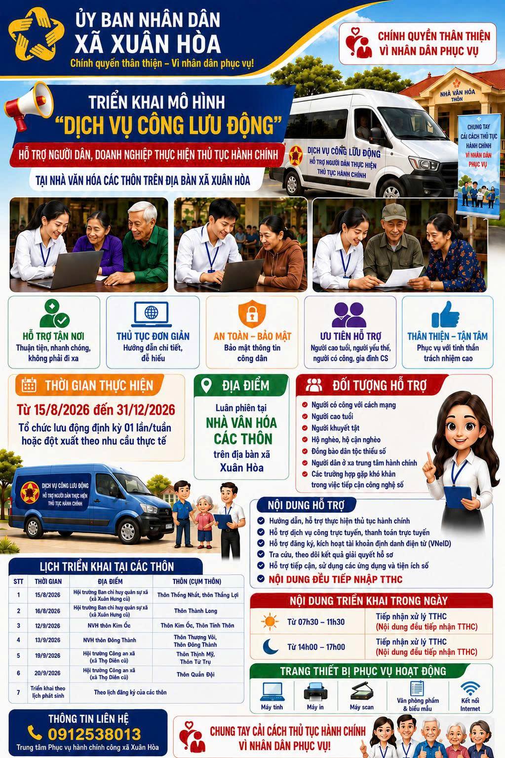 Mô hình “Dịch vụ công lưu động”  xã Xuân Hoà hỗ trợ người dân và doanh nghiệp trên địa bàn năm 2026