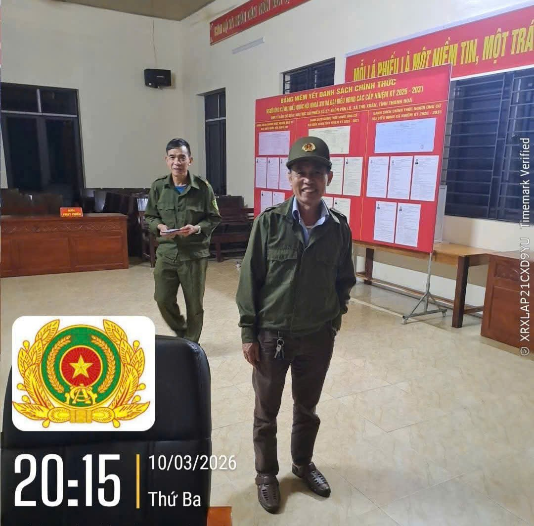 Công an xã Thọ Xuân chủ động bảo đảm an ninh trật tự phục vụ cuộc bầu cử đại biểu Quốc hội và HĐND các cấp, nhiệm kỳ 2026-2031