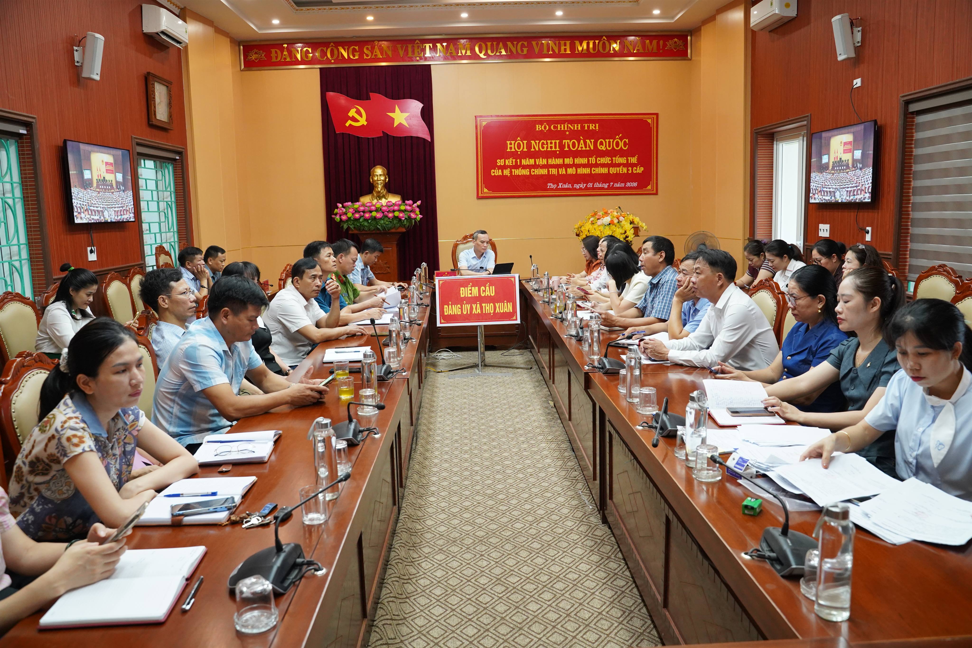 Xã Thọ Xuân tham dự hội nghị sơ kết 01 năm vận hành mô hình tổ chức tổng thể của hệ thống chính trị và mô hình chính quyền 3 cấp