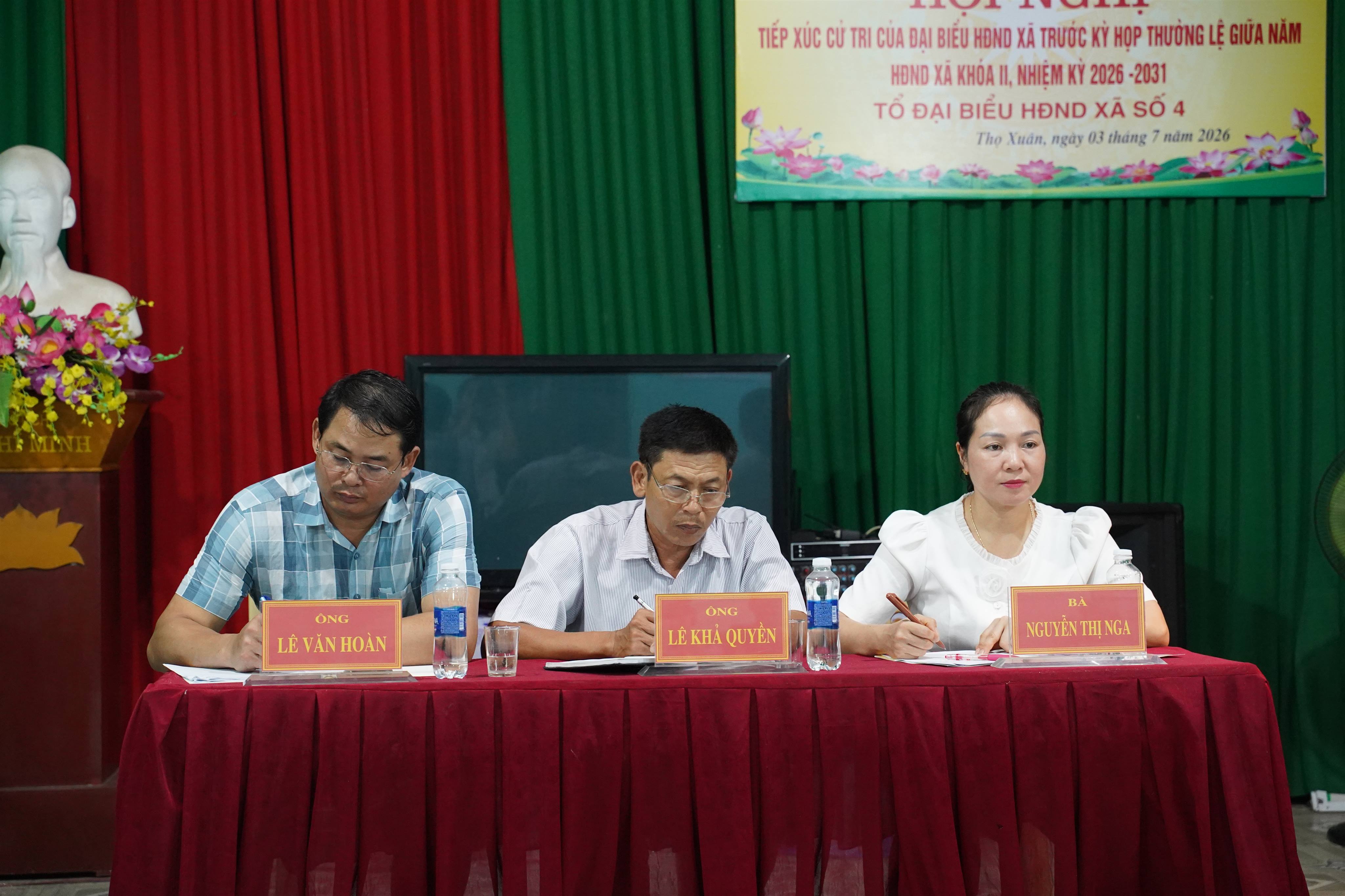 Tổ đại biểu số 04, HĐND xã Thọ Xuân khoá II tiếp xúc cử tri trước kỳ họp thường lệ giữa năm 2026