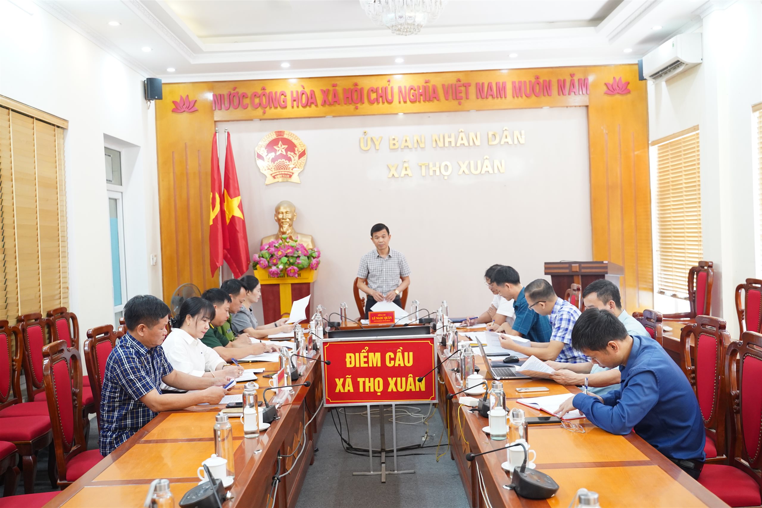 UBND xã Thọ Xuân: Hội nghị giao ban nghe, thảo luận và cho ý kiến một số nội dung theo thẩm quyền