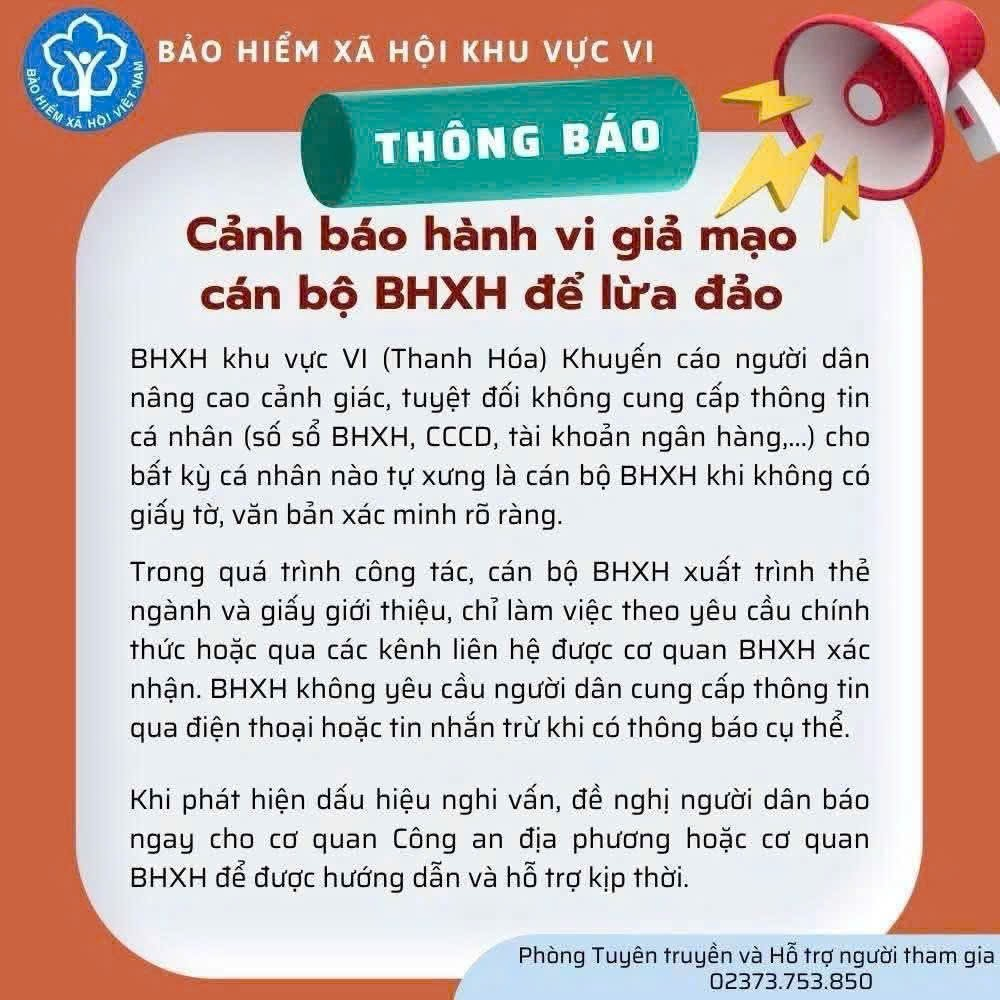Cảnh Báo Lừa Đảo Liên Quan Đến Bảo Hiểm Xã Hội