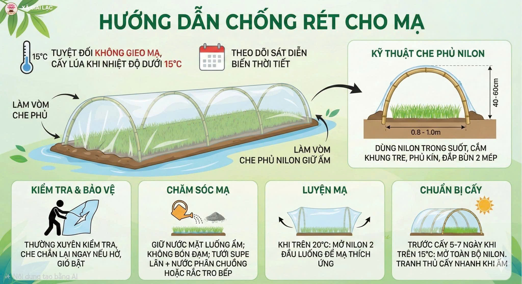 HƯỚNG DẪN  Kỹ thuật gieo cấy đúng khung thời vụ và chăm sóc cây mạ vụ  chiêm xuân năm 2025 - 2026
