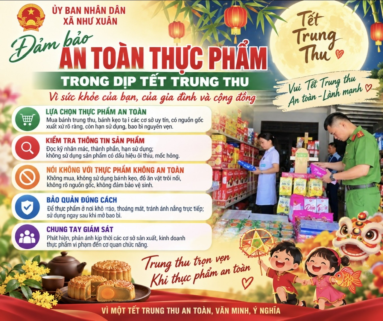Bảo đảm an toàn thực phẩm dịp Tết Trung thu năm 2026 