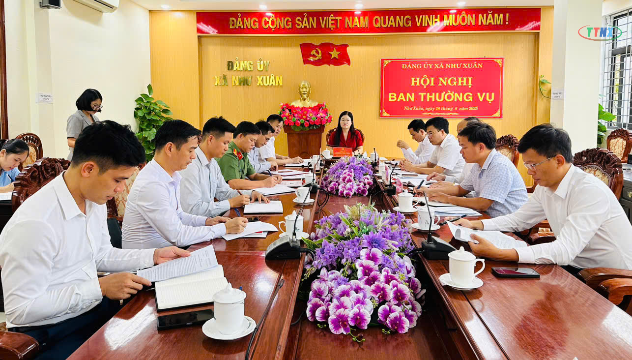 Ban Thường vụ Đảng ủy xã Như Xuân tổ chức hội nghị tháng 8/2025