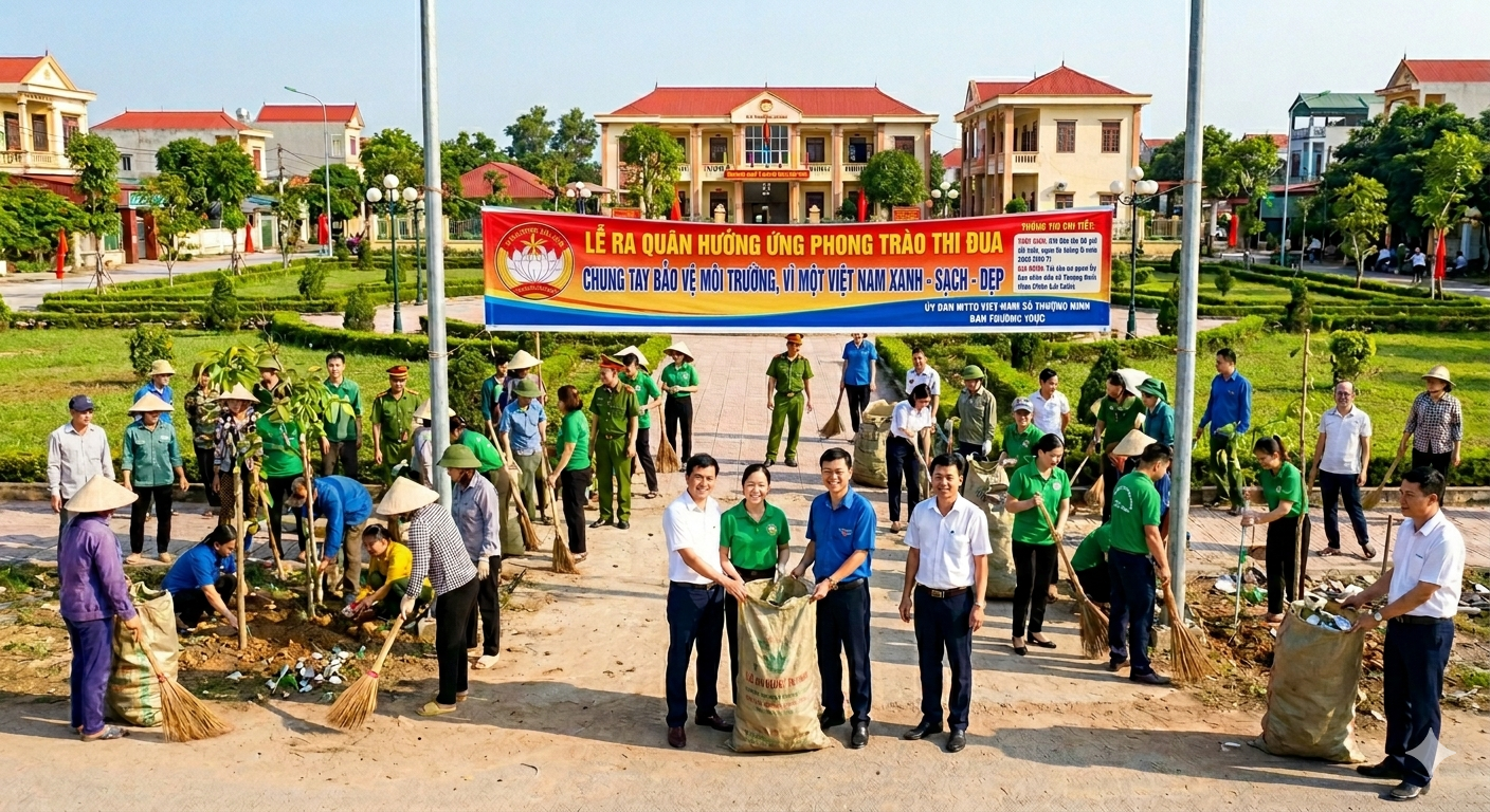 Thông báo Lễ ra quân hưởng ứng phong trào thi đua “Toàn dân chung tay bảo vệ môi trường, vì một Việt Nam xanh - sạch - đẹp” trên địa bàn xã Thượng Ninh