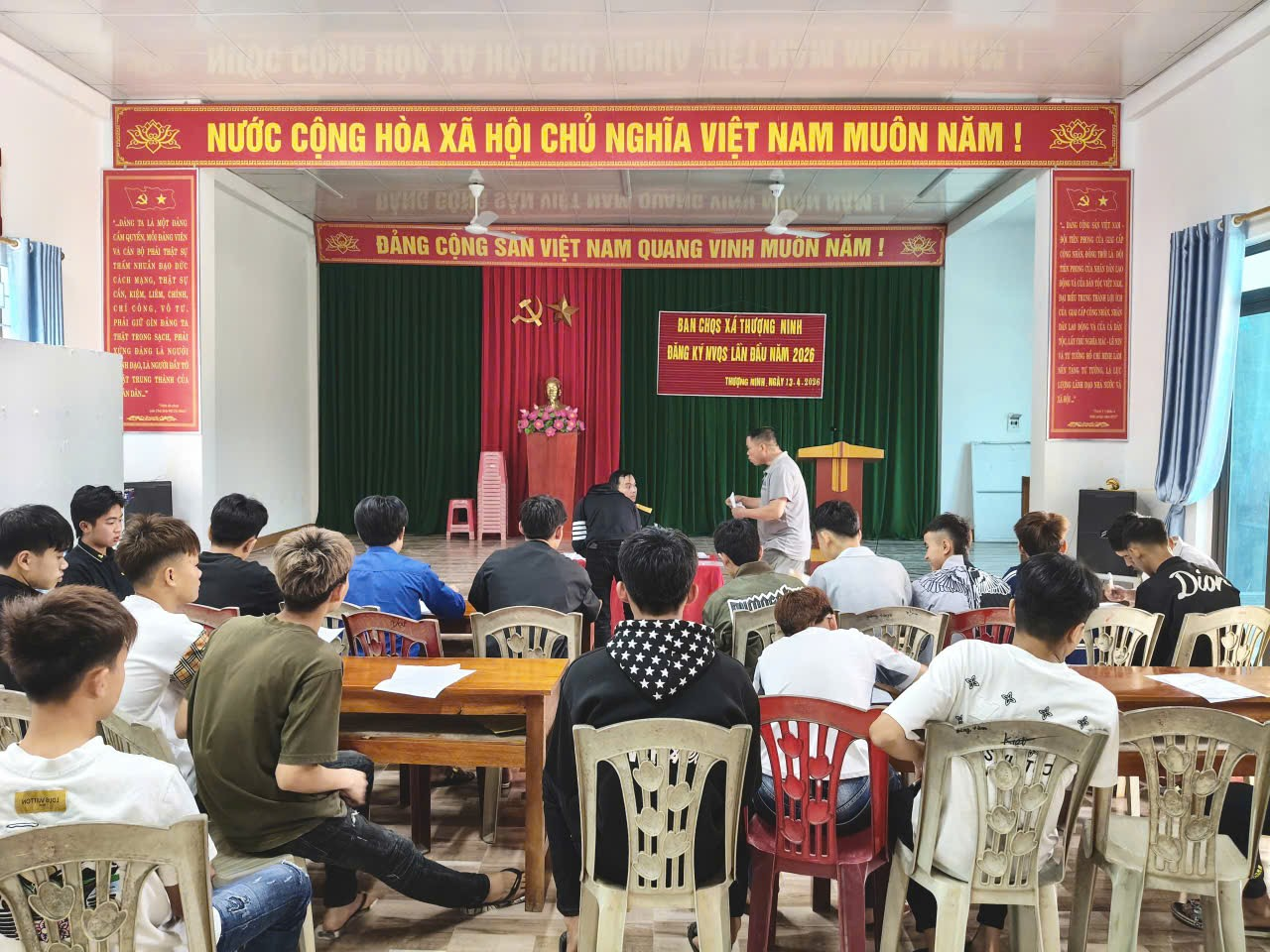 Xã Thượng Ninh tổ chức đăng ký nghĩa vụ quân sự lần đầu năm 2026