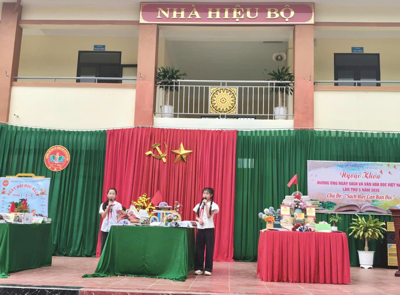 Trường TH&amp;THCS Cát Vân đã tổ chức thành công chương trình ngoại khóa hưởng ứng ngày sách và văn hóa đọc Việt Nam lần thứ V năm 2026
