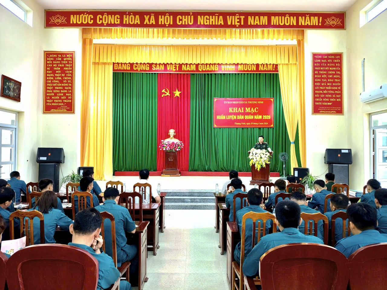 Xã Thượng Ninh khai mạc huấn luyện dân quân năm 2026