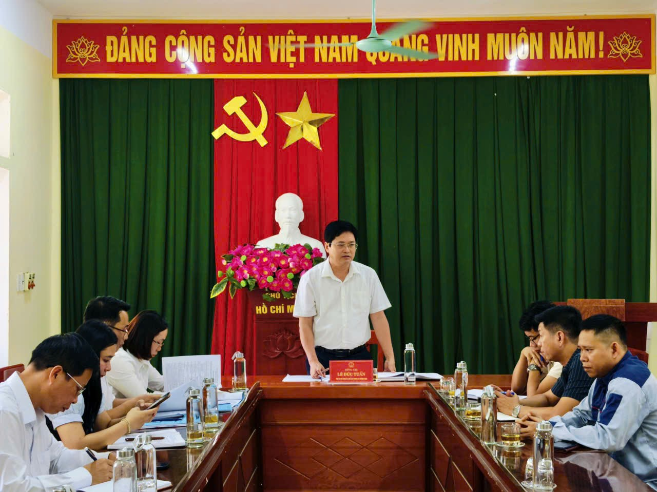 Hội nghị giao ban về giải quyết tiến độ thực hiện đầu tư xây dựng công trình sửa chữa đường 520D đoạn xã Cát Vân, huyện Như Xuân, tỉnh Thanh Hóa
