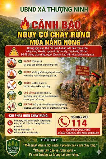 Tăng cường thực hiện các biện pháp phòng cháy, chữa cháy rừng đợt nắng nóng trên địa bàn xã Thượng Ninh.