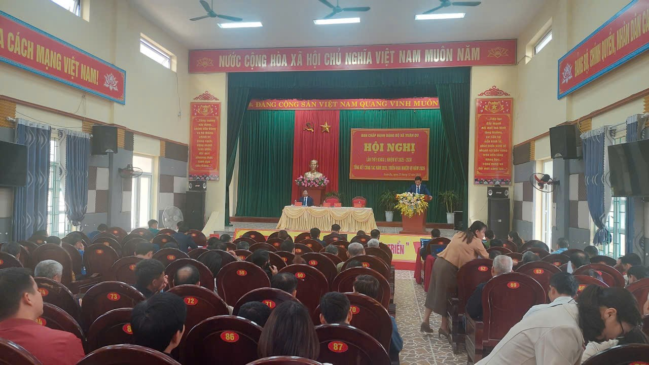 BAN CHẤP HÀNH ĐẢNG BỘ XÃ XUÂN DU TỔ CHỨC HỘI NGHỊ LẦN THỨ 9, KHÓA I, NHIỆM KỲ 2025-2030, TỔNG KẾT CÔNG TÁC NĂM 2025, TRIỂN KHAI NHIỆM VỤ NĂM 2026